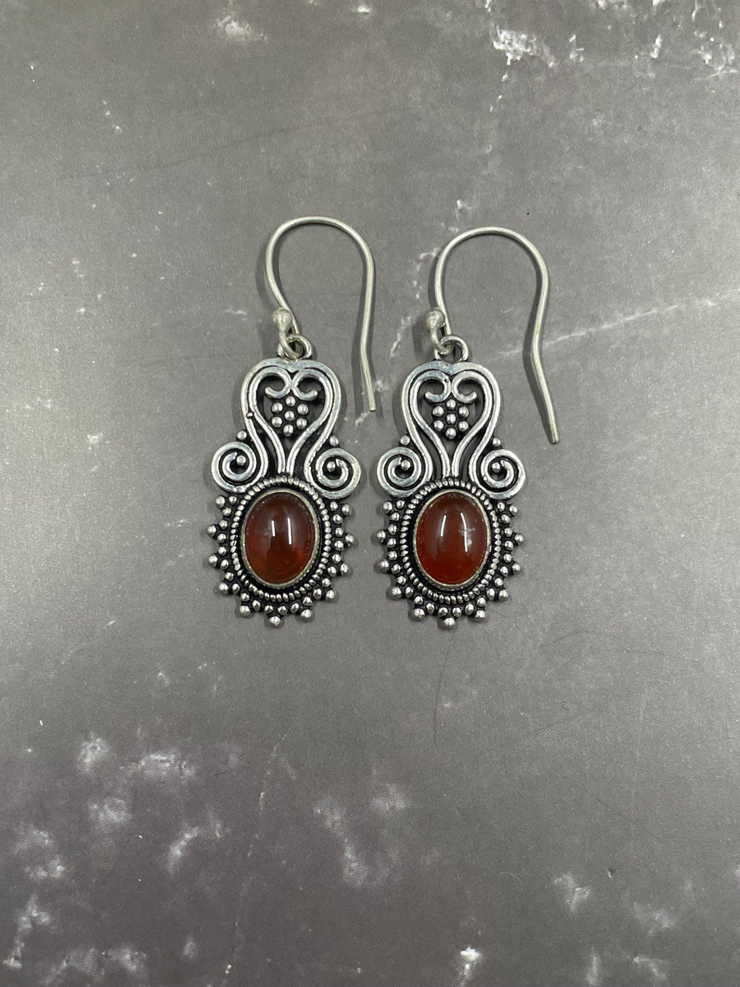 Carnelian 925 Silver Earrings