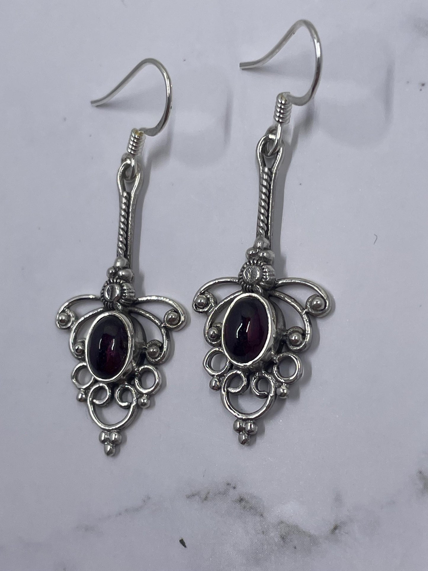 Garnet 925 Silver Earrings